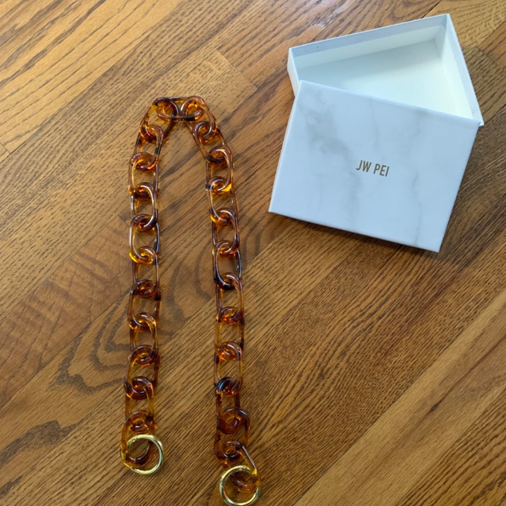 JW PEI Additional bag strap, tortoise links, gold hardware, New with box